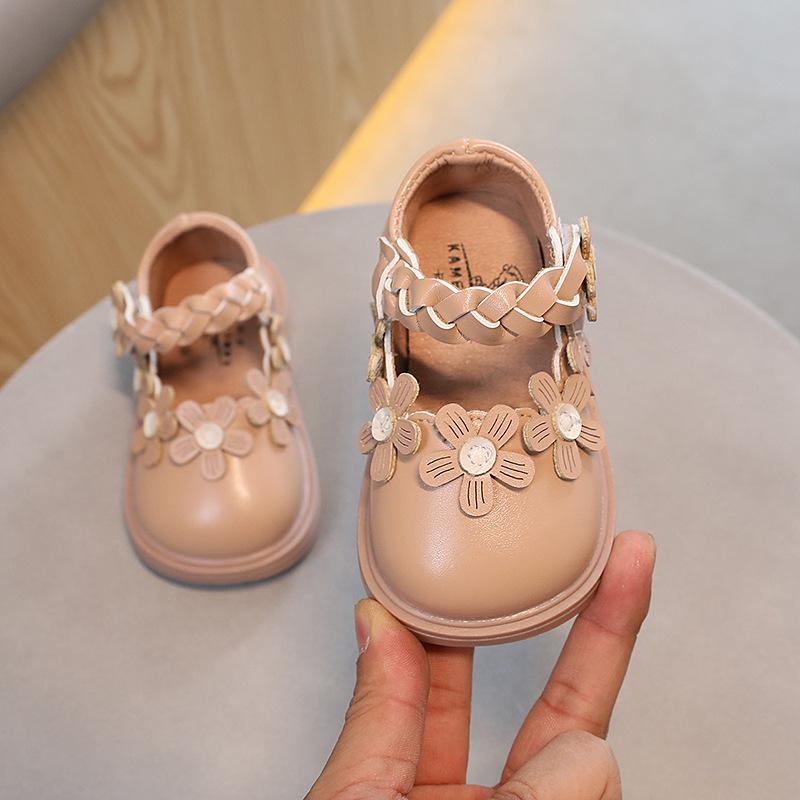 Детская обувь Осенние милые кожаные туфли принцессы для маленьких девочек Кроссовки с мягкой подошвой Универсальные повседневные туфли для школьных вечеринок Zapatillas