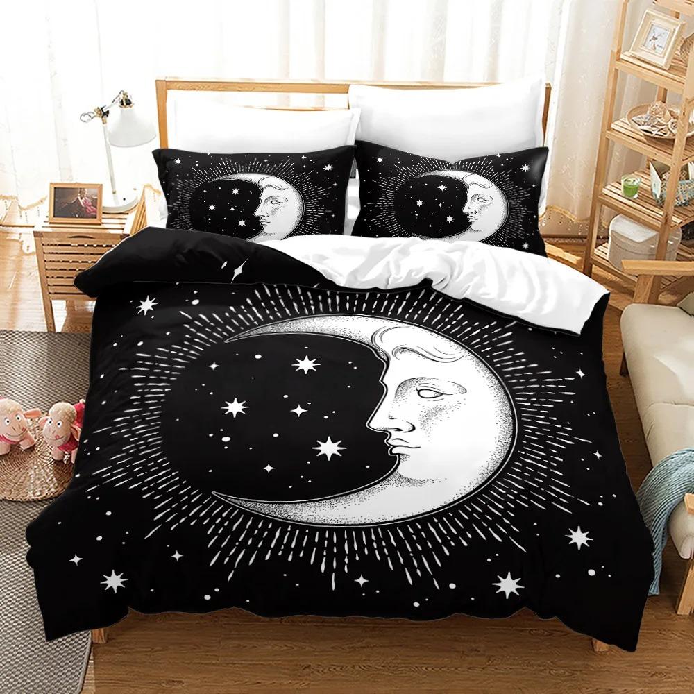 Comforter Mandala Sun And Moon Decor Set King Queen Sizeboho Exotic Style Polyester Bedding Set For Adults