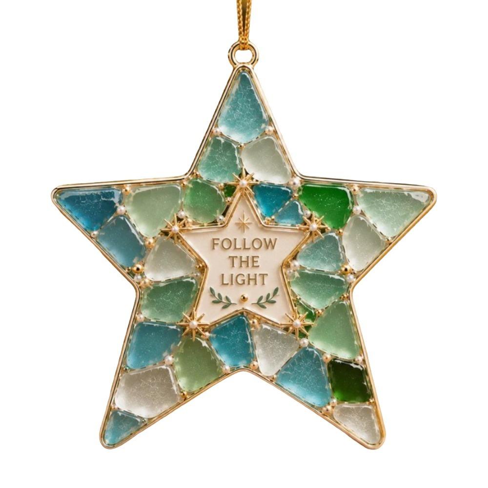Christmas Tree Sea Glass Hanging Ornament Acrylic Christmas Xmas Decoration Xmas Party
