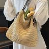 Straw Underarm Big Bag Women's New Summer Woven Shoulder Bag Travel Vacation Beach Bag  For Women, Single Shoulder Satchel, Summer Beach Tote Handbag