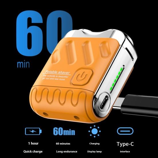 Double-head Mini Electric Shaver USB Rechargeable Waterproof Portable Travel Wet Dry Shaving