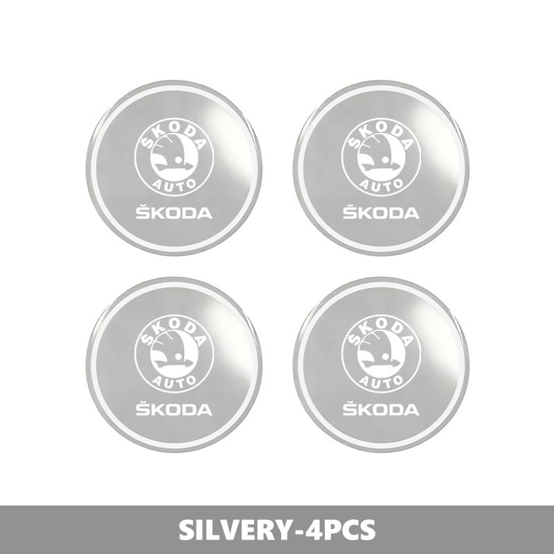 PBMN1 For Skoda 4PCS 56mm Car Wheel Tire Hub Center Sticker Badge Accessories Octavia A5 A7 RS Fabia Superb Rapid Karoq