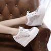 New Autumn White Hidden Wedge Heels Casual Shoes Woman Bling Platform Shoes Elevator 10CM High-heels Walking Sneakers Women