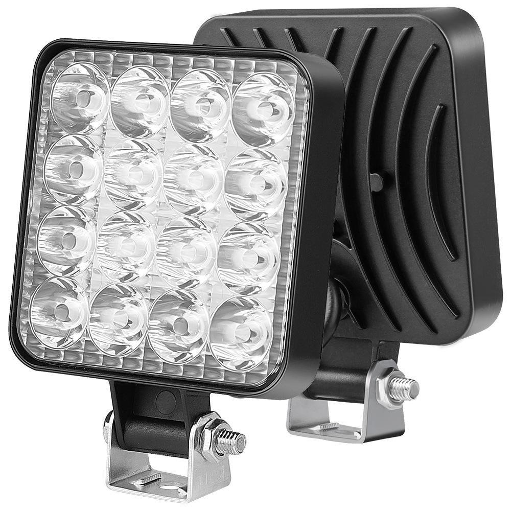 12V Waterproof Led Work Light Bar Square Spotlight 48W Work Light Headlight for SUV Truck Off Road Night Driving Light