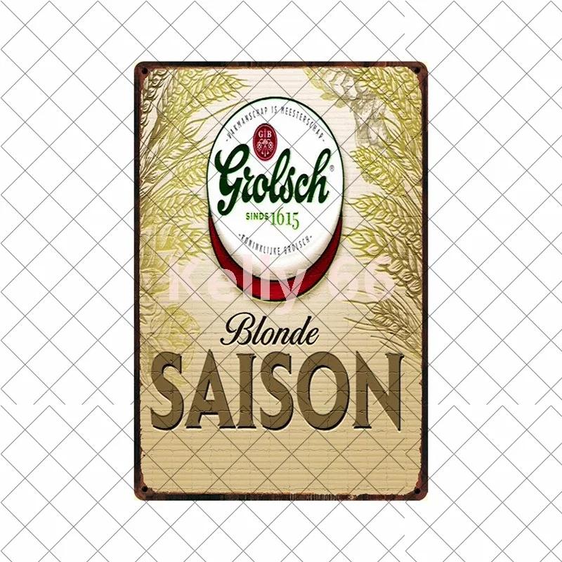[Kelly66] Grolsch Herfst Bok Ледяное Пиво Здесь Металлическая Табличка Декор Дома Картина Размер 20*30 СМ Dy221