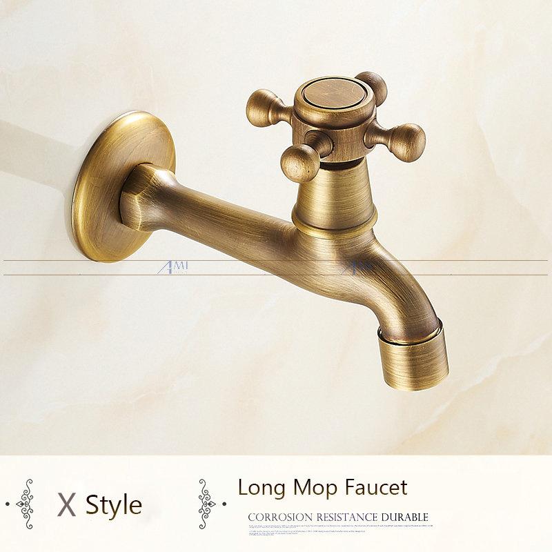 Антикварный латунный кран с резным драконом, кран для садового крана, кран для стиральной машины, уличный кран, одинарный холодный кран 1016