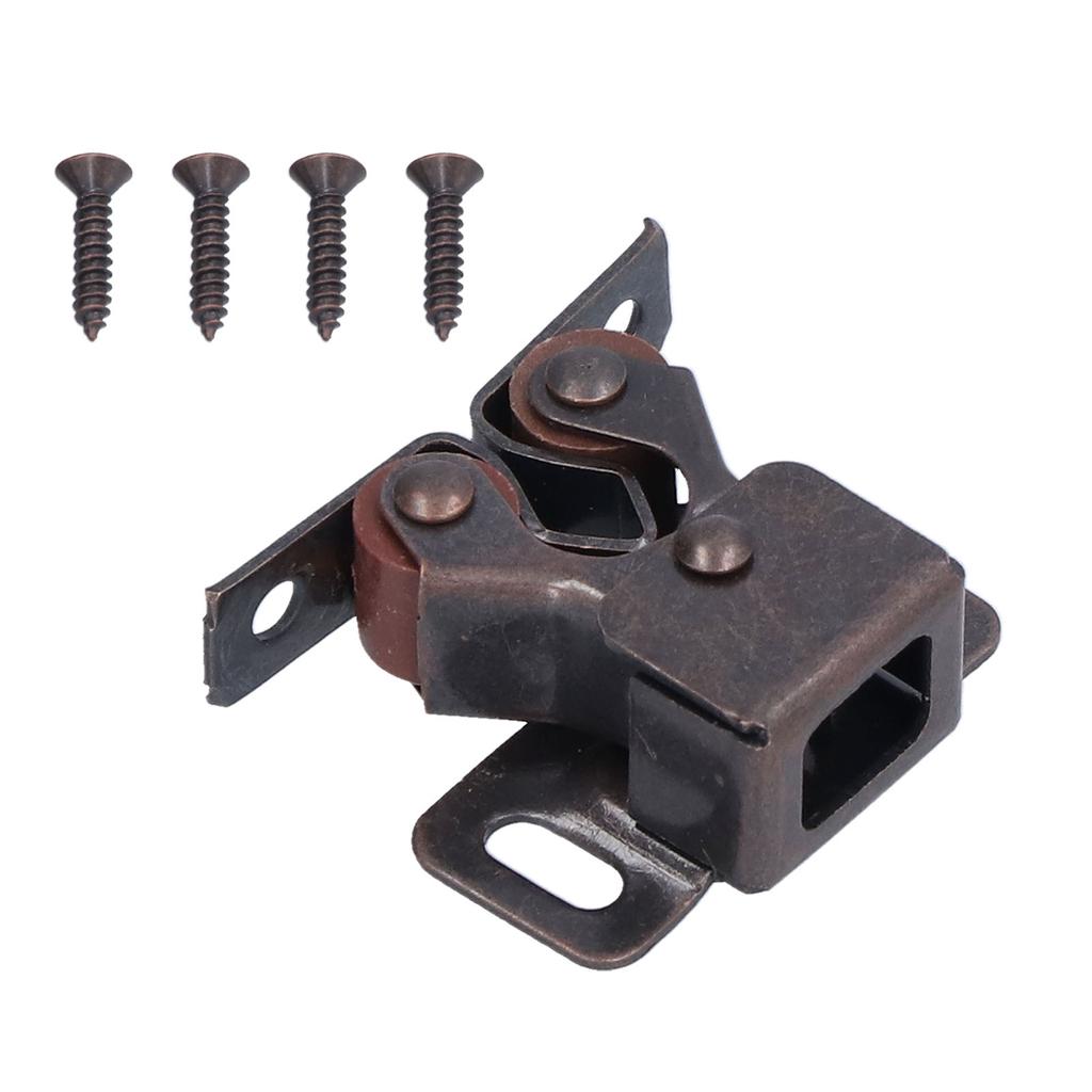 30 Set Stainless Steel Double Roller Catch Cabinet Latches Self Elastic Magnetic Damping Buffer