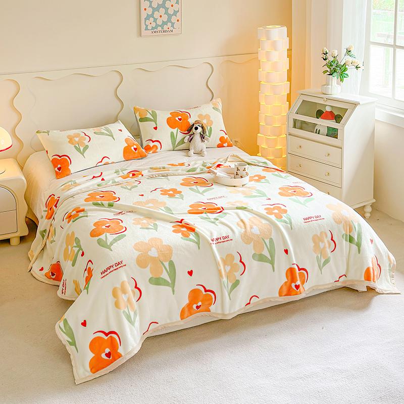 Super Cozy Winter Throw Blanket Warm Fleece/Flannel Blandets Floral Heart Printing Bed Linens Bedspread Home Travel Drop Shippin