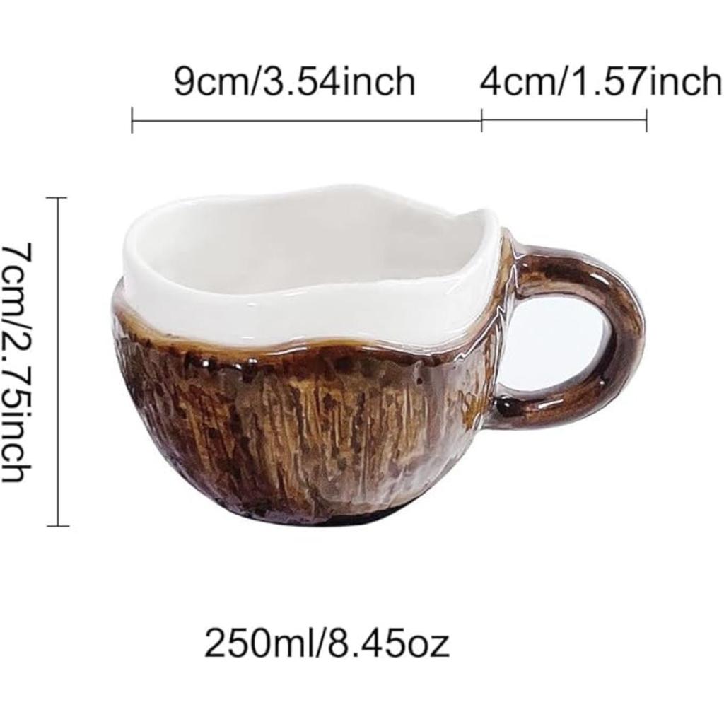 Ретро-ручная вымеска нестандартной формы керамическая кружка кокосовая чашка кофейная чашка овсянка завтрак вода чашка