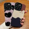 Vertical Grain Leather Shell Love Printed Patterned Shockproof Soft Silicone Case with Camera Lens Full Protection for iPhone