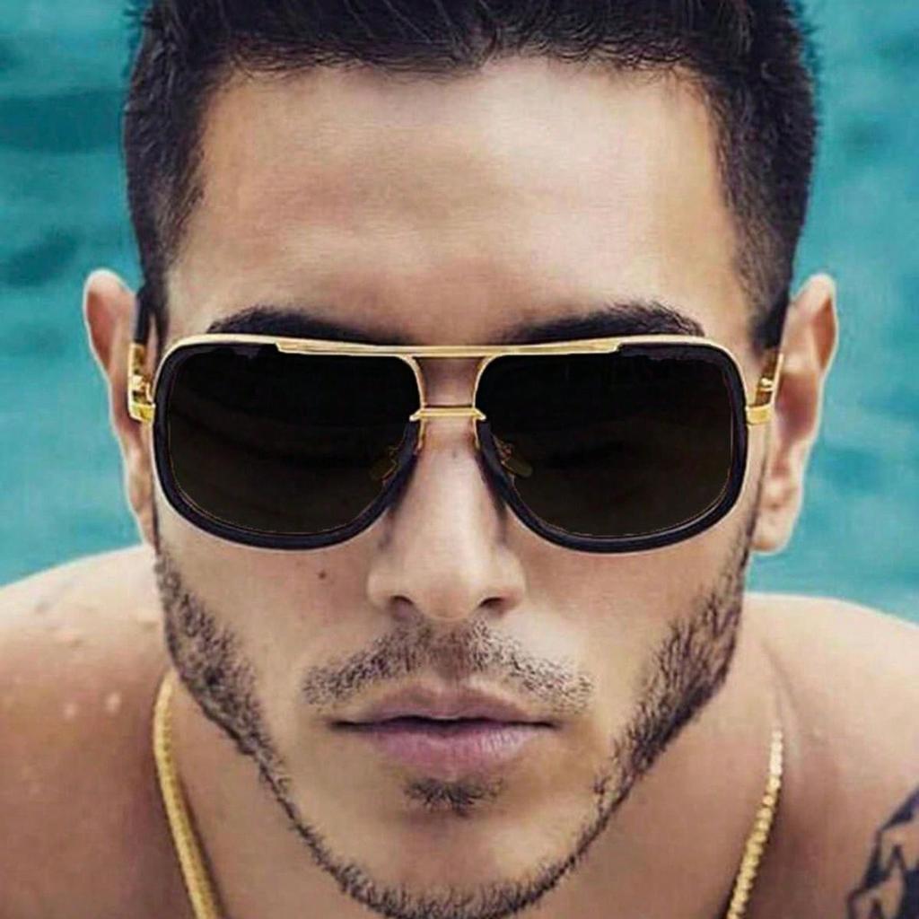 1 пара мужских очков в металлической геометрической оправе в стиле пилота в стиле ретро