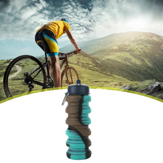 480 мл складная силиконовая бутылка для воды герметичная портативная легкая уличная велоспорт тренажерный зал фитнес спорт путешествия камуфляж