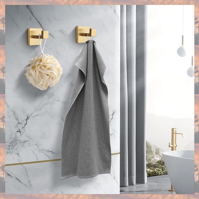 2025 Тренд 2 шт. Крючки для полотенец Крючок для халата Крючок для одежды Золото Сверхпрочные Ванные комнаты Квадратные крючки Настенные Для ванной