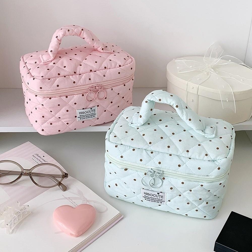 Cloth Y2k Dots Toiletry Bag Large Capacity Makeup Pouch Cosmetic Storage Bag Women