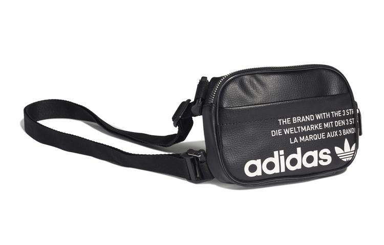 adidas Оригинальная полиуретановая сумка через плечо Adidas Originals Trefoil, маленькая, унисекс, черная GN4448