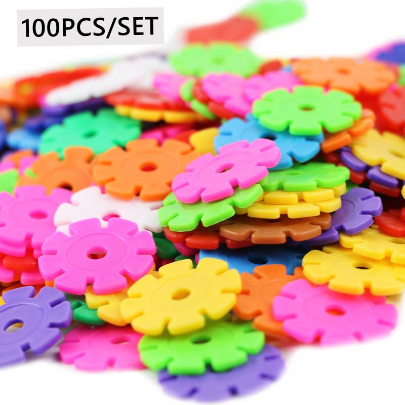 300 шт. 200 шт. 100 шт. Снежинка строительные блоки игрушка DIY блок строительство детский сад игра детская развивающая игрушка детский подарок