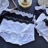 Ladies Spring and Summer Lovely Polka Dot Ice Silk Lace Side Wide Waist Underwear