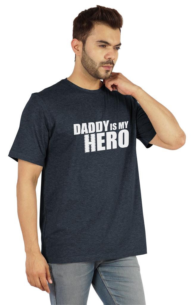 Inkmeso Футболка с графическим принтом для мужчин Футболка Daddy Is My Hero Футболка из джерси Футболка ко Дню отца