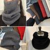 Korean Style Knitted Scarf Solid Color Pullover Wool Bib Simple Turtleneck Fake Collar  Women