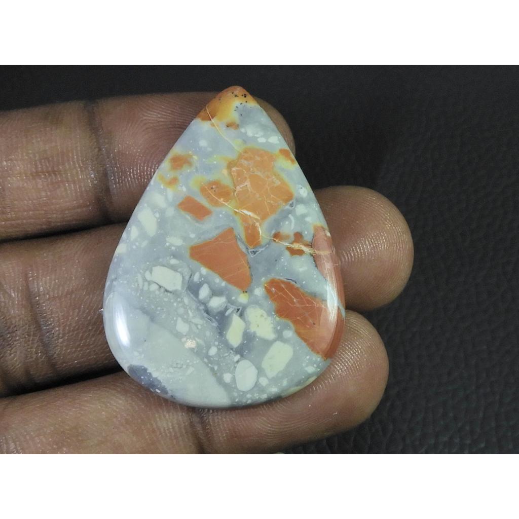 57Cts. Натуральная яшма Малигано (30X41X05ММ) Кабошон Груша Россыпной драгоценный камень B-270