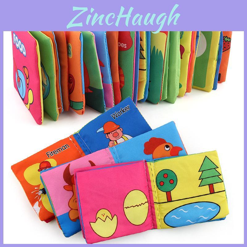 Direct Sale Infant Baby Fabric Book Palm Book Educational Toy With Sound Paper Bag