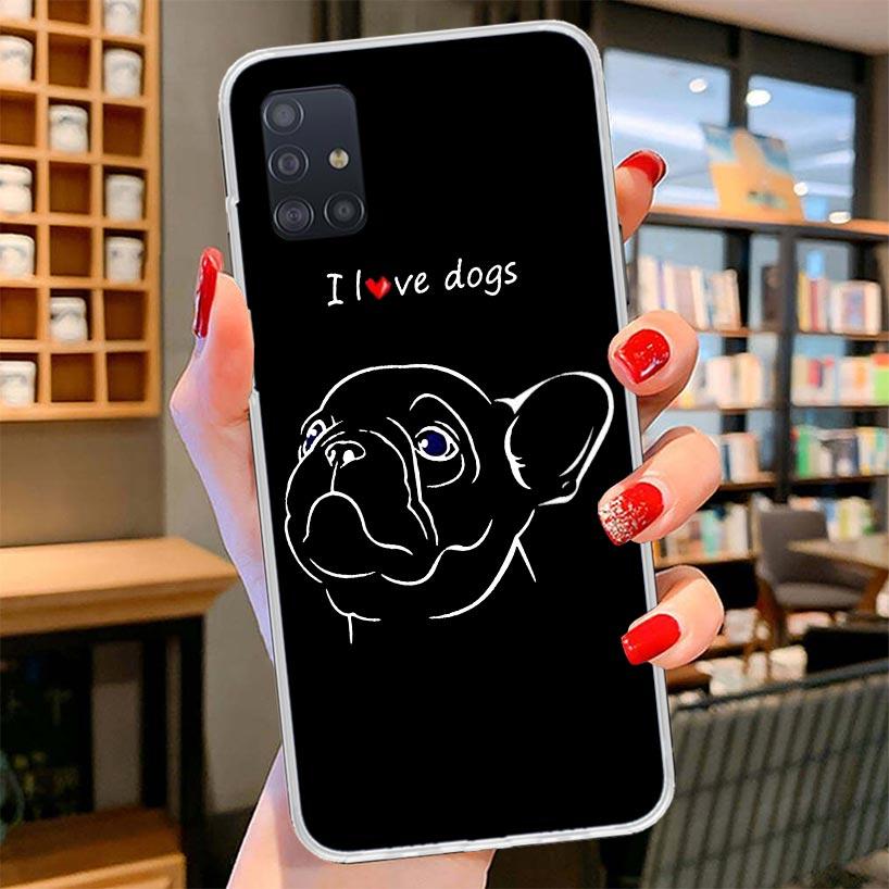 French Bulldog Black White Cover Phone Case For Samsung Galaxy A12 A22 A32 A52 A72 A02S Phone Case Note 20 Ultra 10 S10 Plus A51