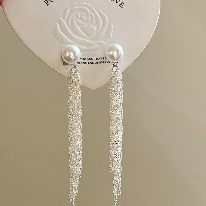 Блестящие серьги-кисточки, женские серьги с чувством высокого класса, легкие роскошные аксессуары для ушей в нишевом дизайне