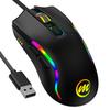Memzuoix RGB Wired Gaming Mouse, 12800DPI Lightweight Design, 7 Programmable Buttons, 12 RGB Lighting Modes, Fast-Responsive Optical Sensor,