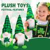 Green St. Patrick's Day Gnome Plush Tomte Doll, St. Patrick's Day Decor, Faceless Elderly Irish Festival Tiered Tray Decor