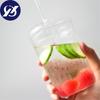 Термостойкая стеклянная офисная чайная чашка, креативная прозрачная кофейная кружка с крышкой и соломинкой, бытовая чашка для молока, сока, дорожная посуда для напитков