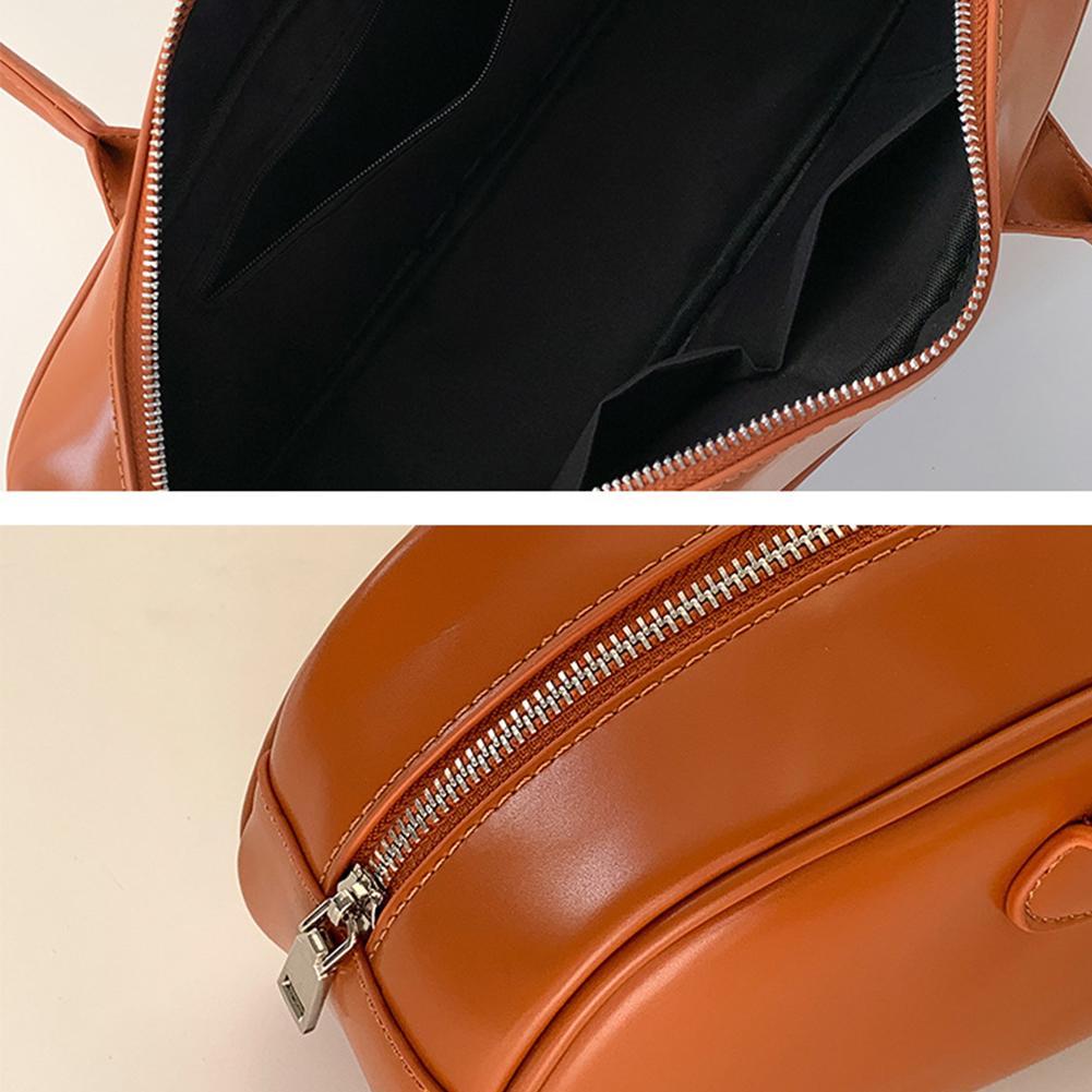 Женская модная сумка через плечо большой вместимости из искусственной кожи винтажная сумка под мышкой однотонная универсальная сумка-боулинг для поездок на работу