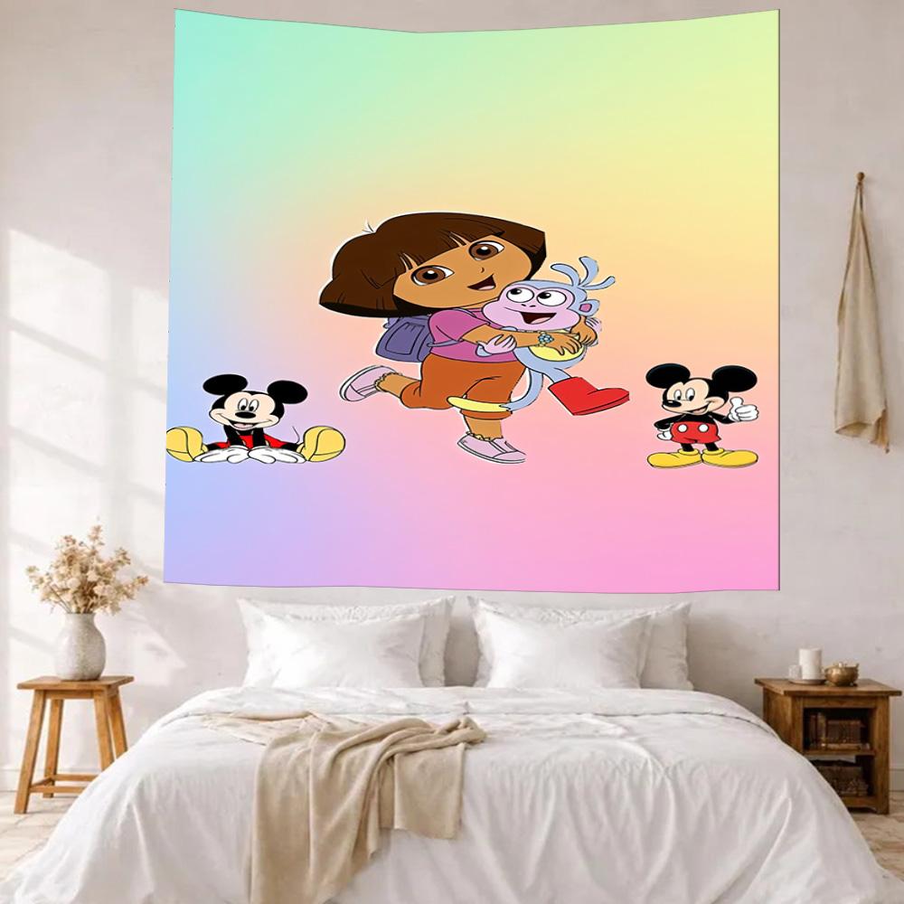 Dora Explorer Wall Decor Tapestry Art For Pet Memorial Birthdaywedding Party Backdrop Family Gift