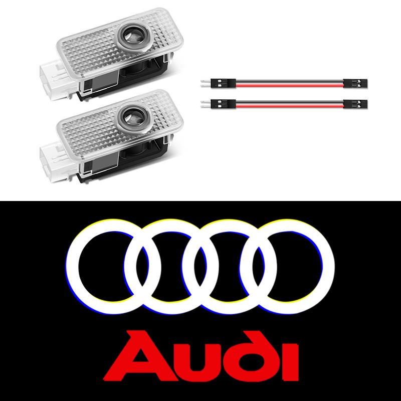 2Pcs LED Car Door Welcome Light Car Logo Projector Lights For Quattro For f2 Sline RS A3 A4 A5 A6 A7 A8 S3 S4 Q2 Q3 Q5 Q7 S6