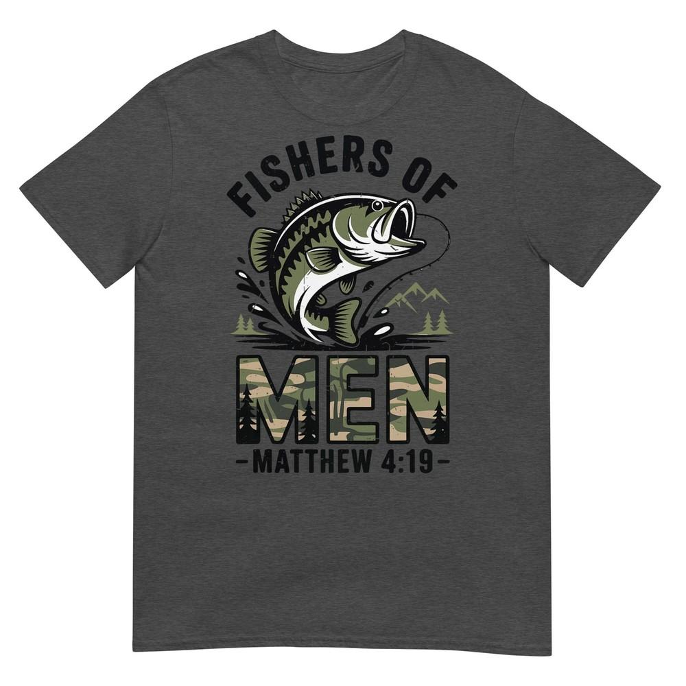 Youth Fisher Of Unisex Christian Fishing Bible Camo Bass Fish Tshirt