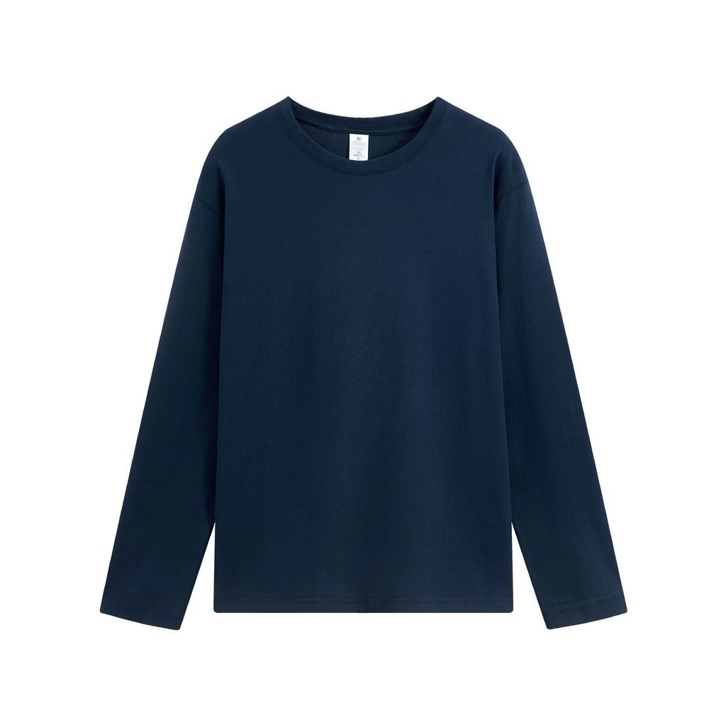 Модная мужская футболка премиум-бренда 220 г, однотонная, с длинным рукавом, свободного кроя, унисекс, роскошная, расслабленного кроя, универсальный базовый слой, худи