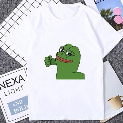 Футболка унисекс с графическим принтом Pepe Sad Frog Emote, уличная одежда, хипстерская женская футболка в стиле Харадзюку, свободная повседневная модная мягкая футболка унисекс