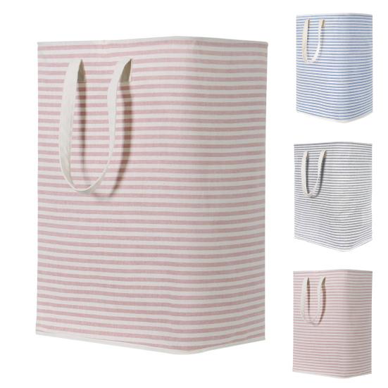 Корзина для белья, 72 л, в полоску, износостойкая, простая и удобная складная корзина для одежды