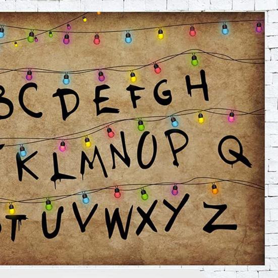 Рустикальный Алфавитный Фон Ретро Цветной Гирляндный Свет Алфавитный Фон Тема Вверх Ногами Фотореквизит для Хэллоуина Принадлежности для Вечеринки по Случаю Дня Рождения
