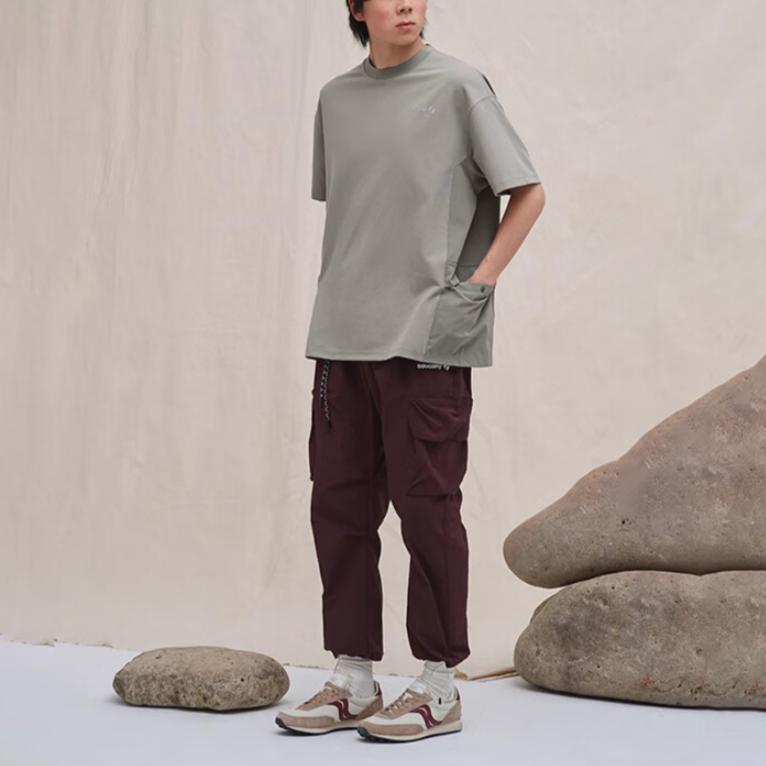 SAUCONY Natural Echo Модная футболка с круглым вырезом, мягкая, универсальная, с коротким рукавом, унисекс, топы, серый SA3259ST43O-GE243