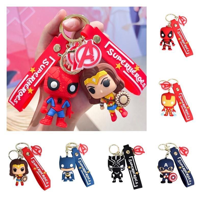 Мультяшный Marvel Капитан Америка Человек-паук Силиконовый брелок-подвеска Бэтмен Супергерой Маленький подарок