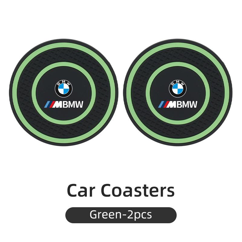 LHNJF1 2026 Car Sticker PVC Car Coaster Water Cup Anti-Slip Silicone Pads Interior Accessories For BMW Motorsport X1 X3 X5 E39 E46 E90