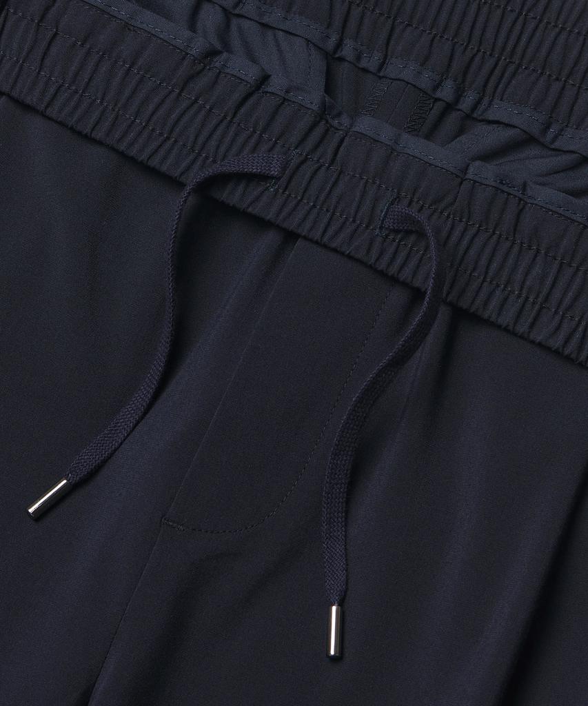 MUSINSA STANDARD [Cooltandard] One-Pleat Wide Elastic Waist Slacks [Navy]