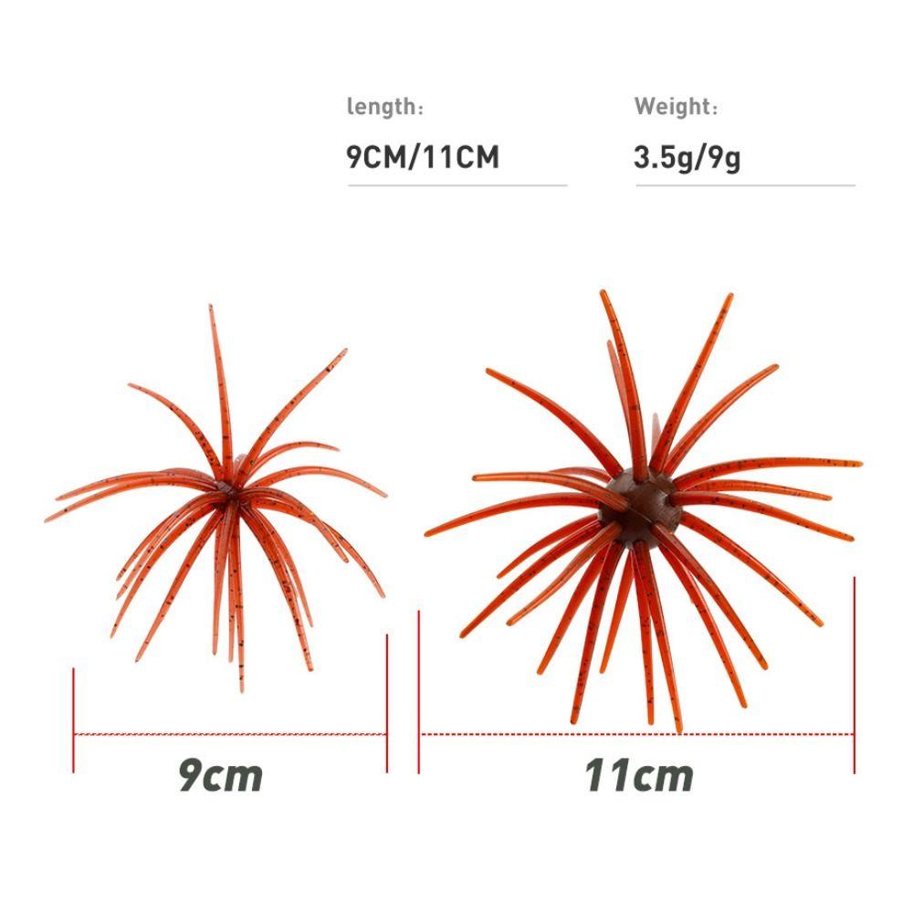 PVC Material Fishing Lure Soft Texture Soft Bait Fishing Bait Sea Urchin Lures Sea Bass Fishing