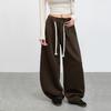 Scimitar Pleated Sports Wide-leg Pants Women's Autumn New High-waisted Loose Casual Straight Mopping Trousers