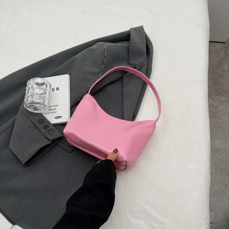 Красная кожаная сумка подмышкой для женщин, новая глянцевая корейская сумка на одно плечо, простая свадебная сумка