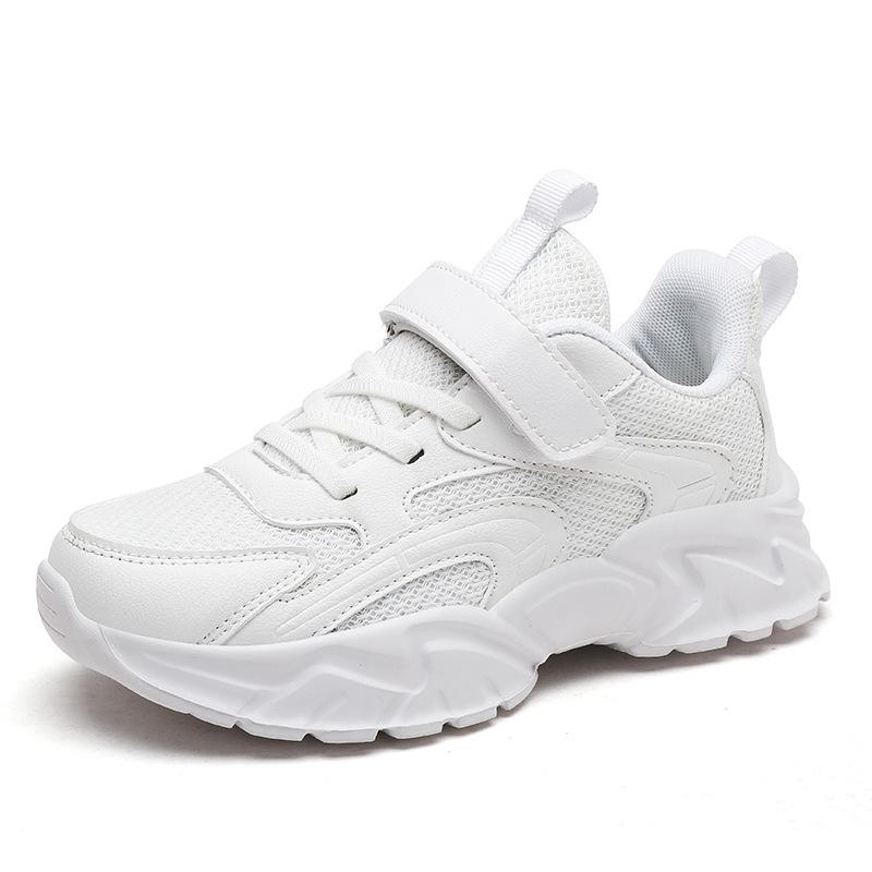 Boys Shoes Sports Shoes Autumn New Mesh Shoes Soft Sole Children Middle and Older Children Boys Mesh White Shoes Students