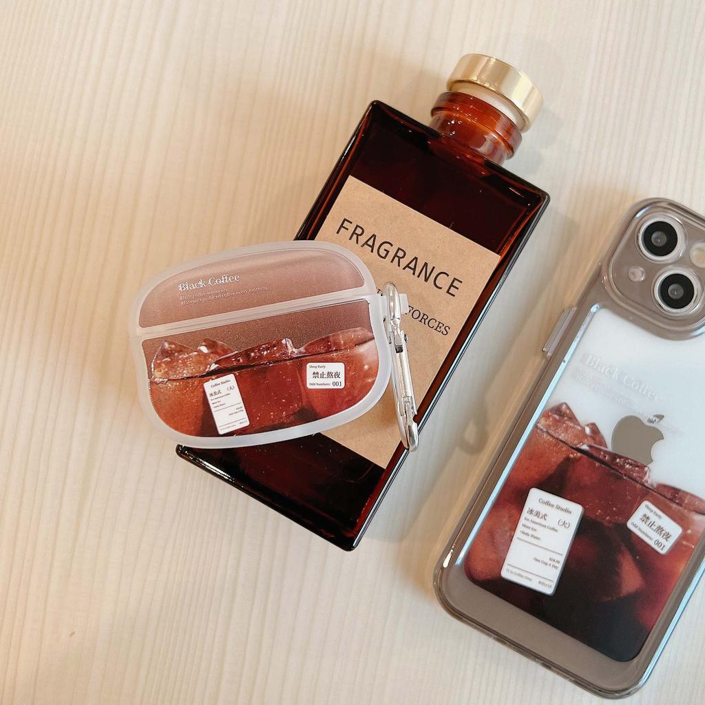 Ice Coffee Ins Label Wireless Bluetooth Headset Charging Box For Airpods 1 2 3 Pro 2nd Cartoon Silicone Soft Earphone Case