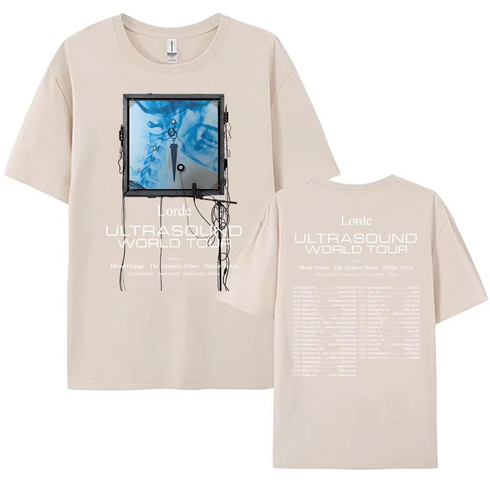 Lorde Ultrasound World Tour 2025 T-shirt Summer Short Sleeve Cotton Tshirts Casual Fashion O-neck Female T Shirt Graphic Clothes