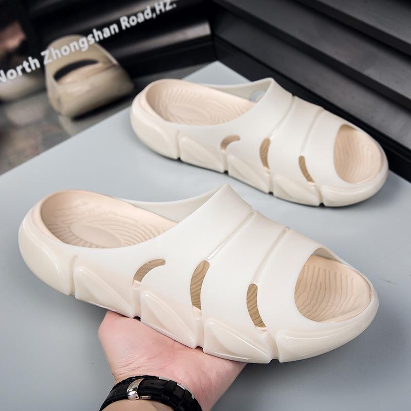 Модные новые мужские летние уличные противоскользящие желейные шлепанцы на одной лямке, повседневные пляжные сандалии для ношения на улице, высококачественные сандалии, мужская обувь