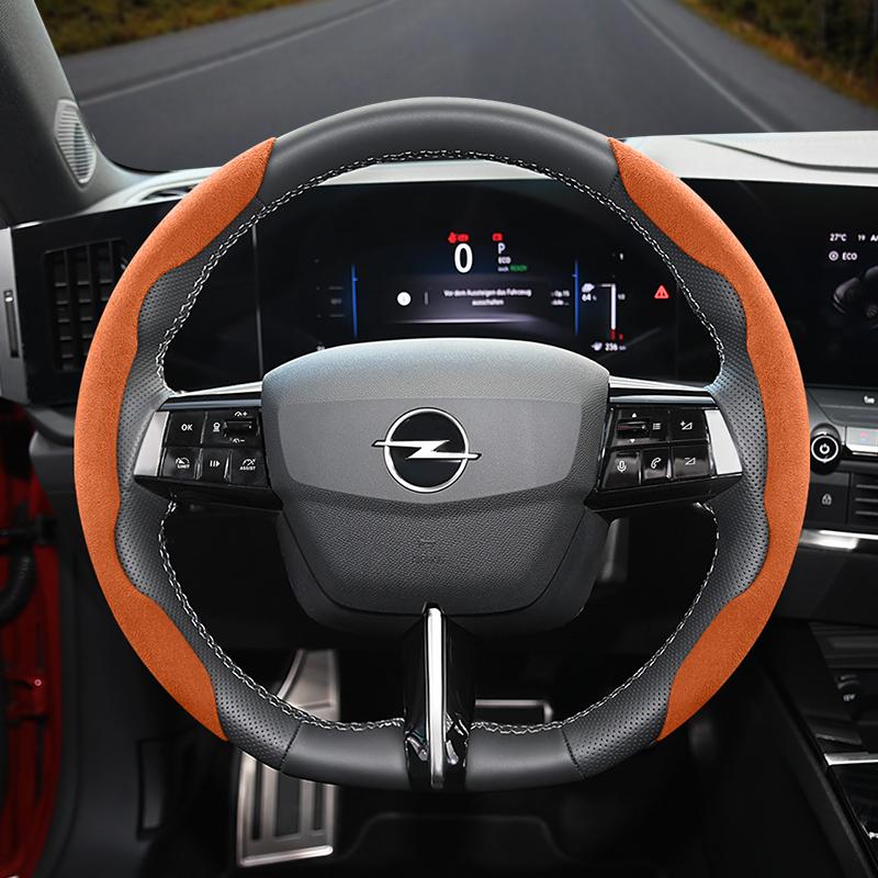 Suitable for Opel Anti-Slip Buckle Segmented Suede Steering Wheel Cover Suitable for Astra H Gtc J Insignia Corsa D 